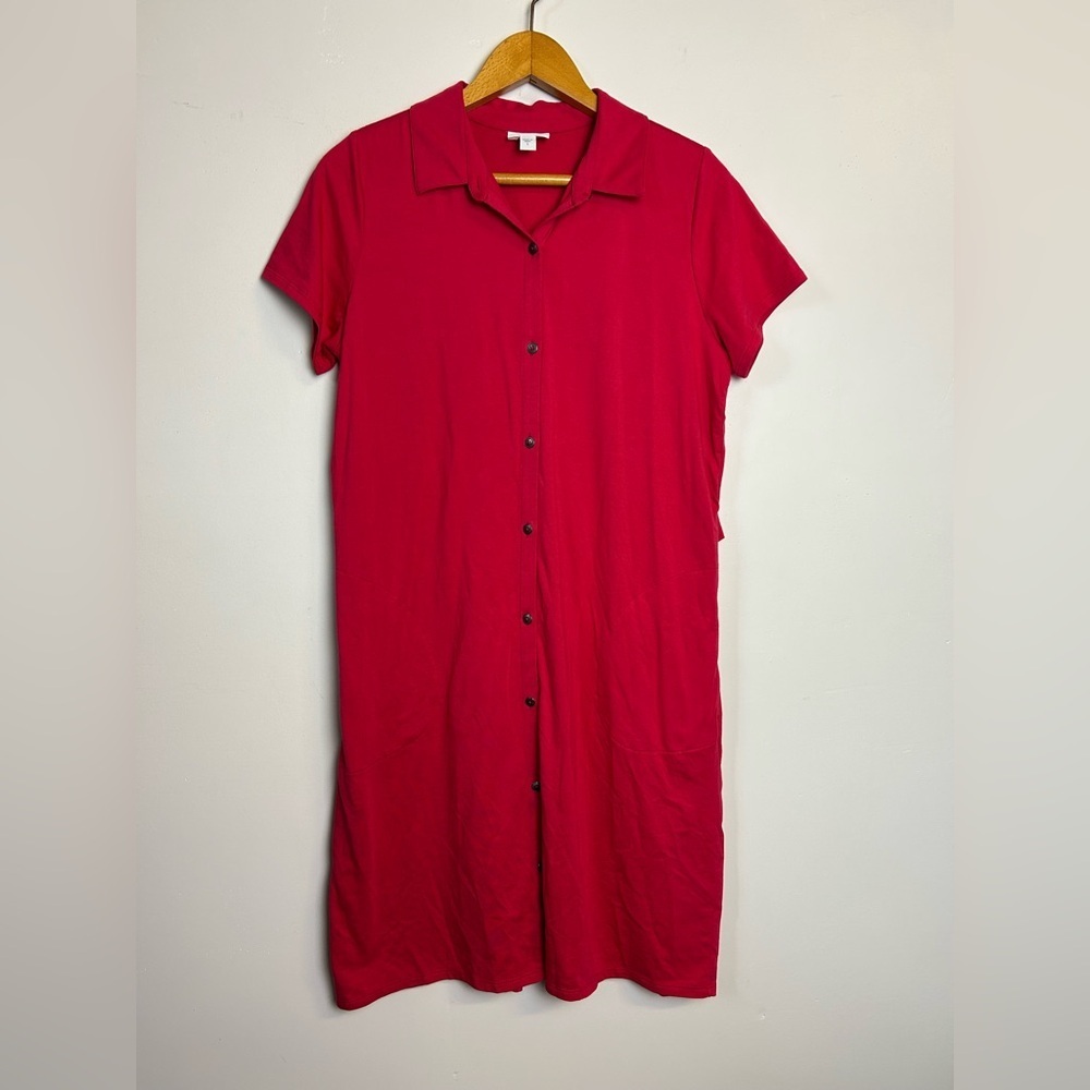 J.Jill Shirt Midi Dress Button Down Size S Pima Modal Cotton Soft Old Money